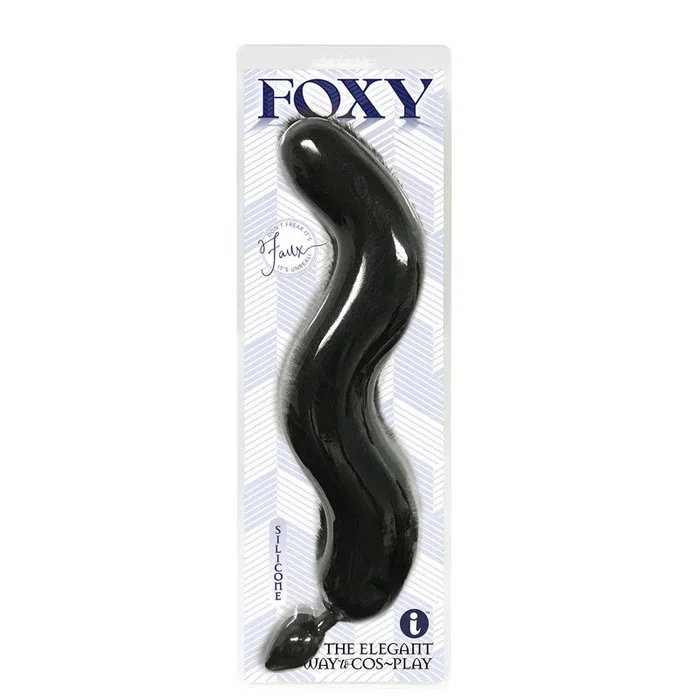Foxy Fox Tail Silicone Butt Plug – Black – 46 cm Tail