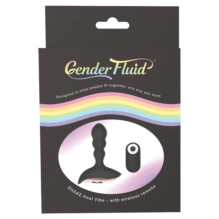 Gender Fluid Shake Anal Vibe with Remote – Black
