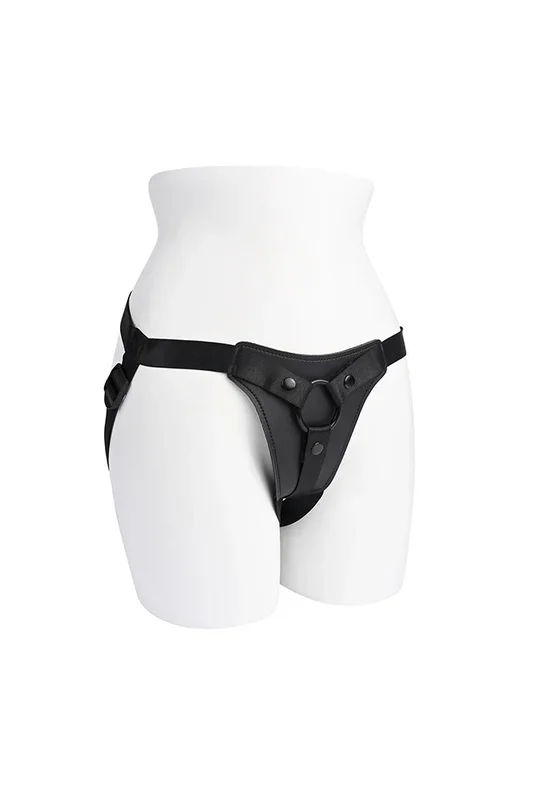 Gender X – Pleasure Harness Faux Leather Strap-On – Black