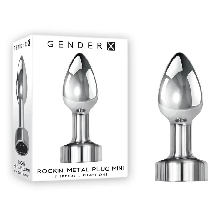 Gender X ROCKIN METAL PLUG MINI – Chrome 7.8 cm USB Rechargeable Vibrating Mini Butt Plug
