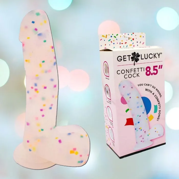 Get Lucky Confetti Cock 8.5″ Silicone Dildo