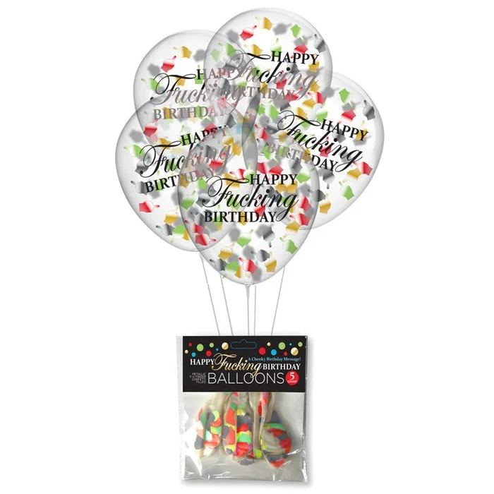 Happy Fucking Birthday Confetti Balloons – Party Balloons – Set of 5