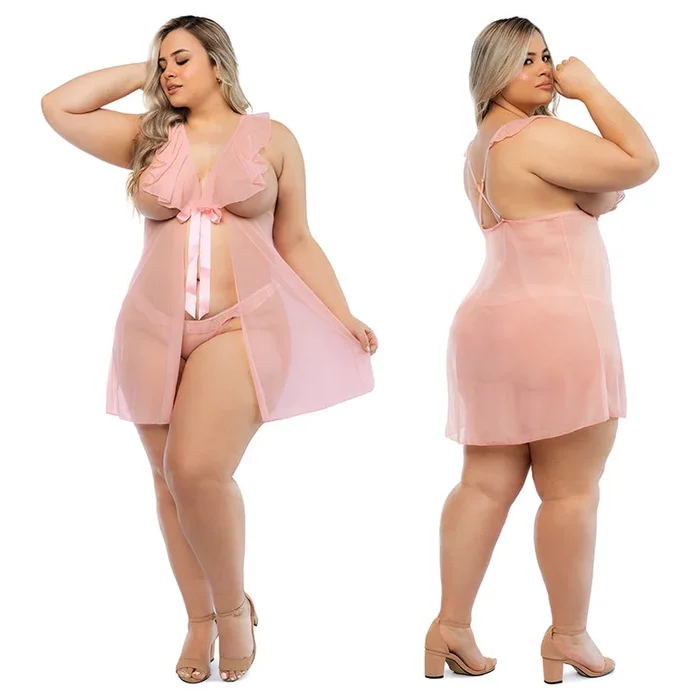 Hello Sexy The Juliet Babydoll and Panty Set – Cherry Blossom 1X/2X