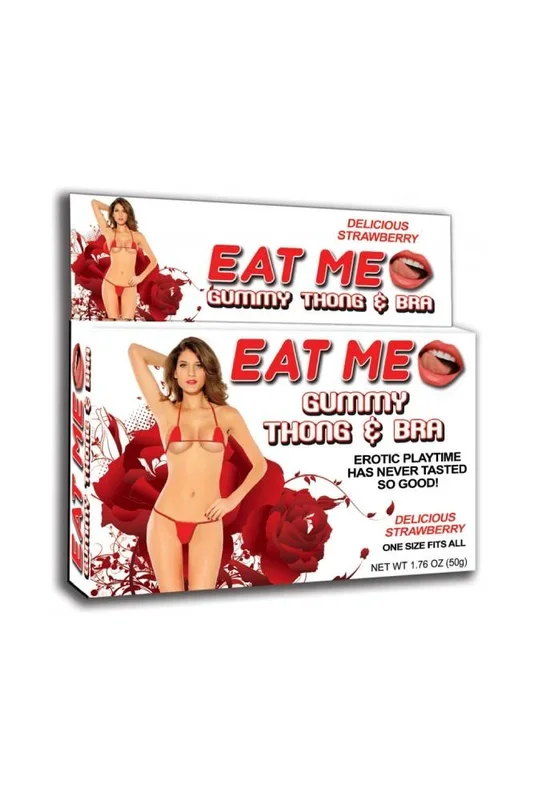 Hott Products – Eat Me Gummy Thong and Bra – Strawberry