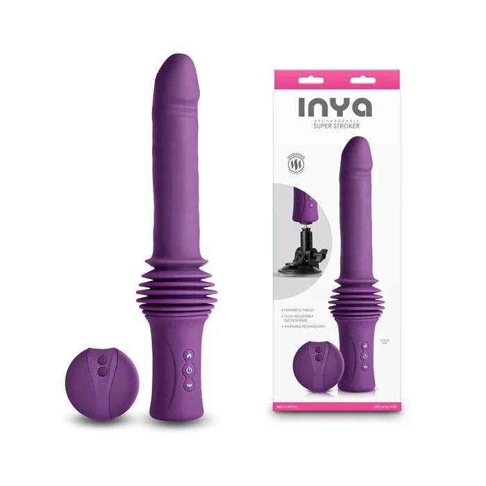 INYA Super Stroker – – 36.8 cm USB Rechargeable Thrusting Vibrator with Remote Control & Stand