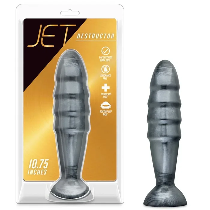 Jet Destructor 10.75 in. Anal Plug Carbon Metallic Black