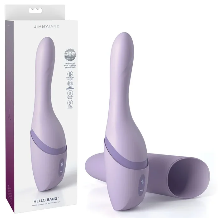 JimmyJane Hello Bang – Purple 27 cm USB Rechargeable Warming & Thrusting Vibrator