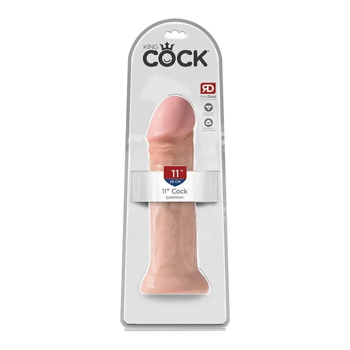 King Cock 11 in. Cock Realistic Dildo With Suction Cup Beige