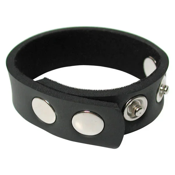 KinkLab 5-Snap Neoprene Cock Ring – Black Adjustable Cock Ring