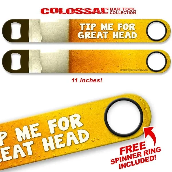 Kolorcoat™ 11″ Long COLOSSAL™ Speed Bottle Opener – Tip For Head