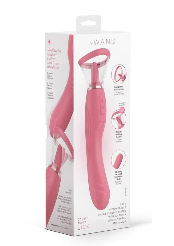 Le Wand Lick Silicone Rechargeable Vibrating Tongue – Rose Pink