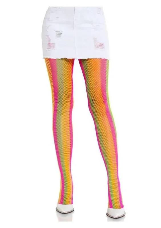 Leg Avenue Neon Rainbow Striped Female Tights