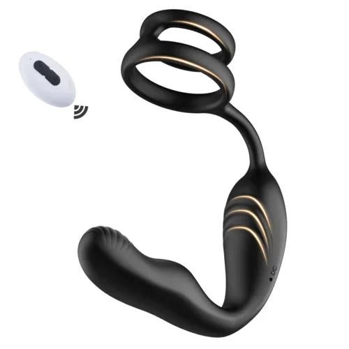 Leonard-360° Rotating Vibrating Wearable Prostate Massager with Dual Cock Ring