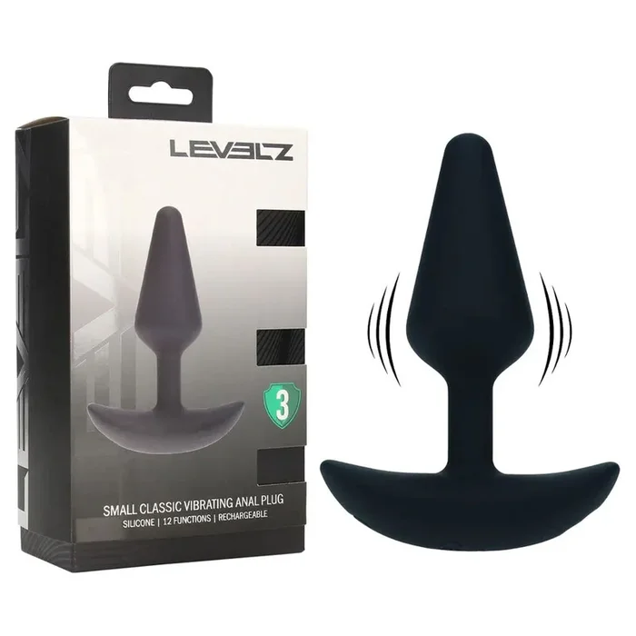 LEVELZ Classic Vibrating Silicone Anal Plug – Small – Black Small USB Rechargeable Butt Plug