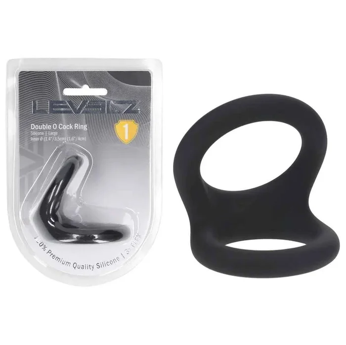 LEVELZ Double O Silicone Cock Ring – L – Black