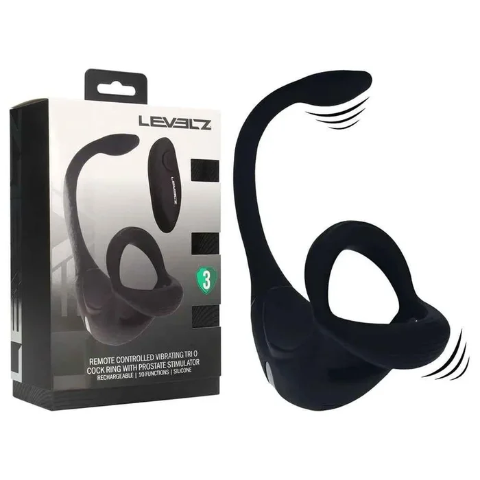 LEVELZ Remote Controlled Vibrating TriO Cock Ring with Prostate Stimulator