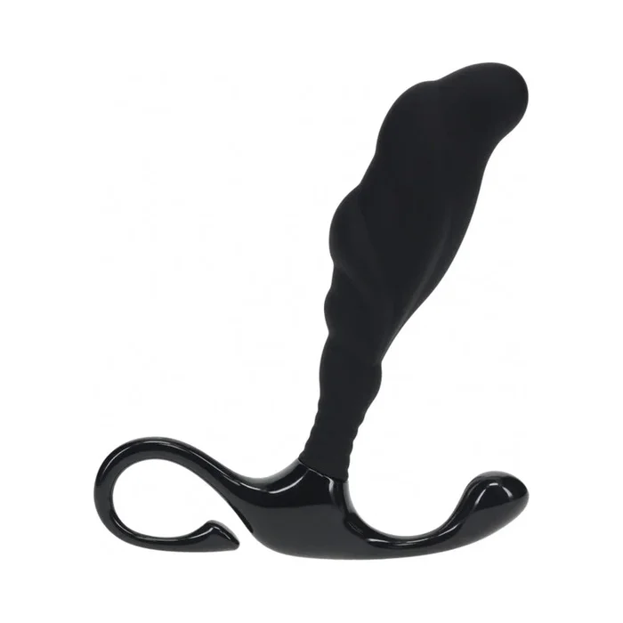 LEVELZ Rippled with Hard Loop Silicone Prostate Massager Large Black