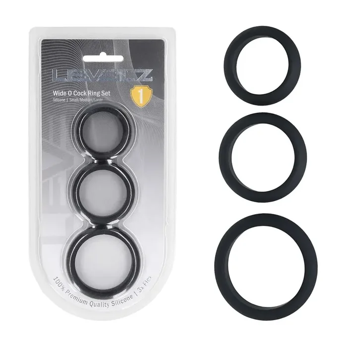 LEVELZ Wide O Silicone Cock Ring Set of 3 – S/M/L – Cock Rings – Set of 3 Sizes