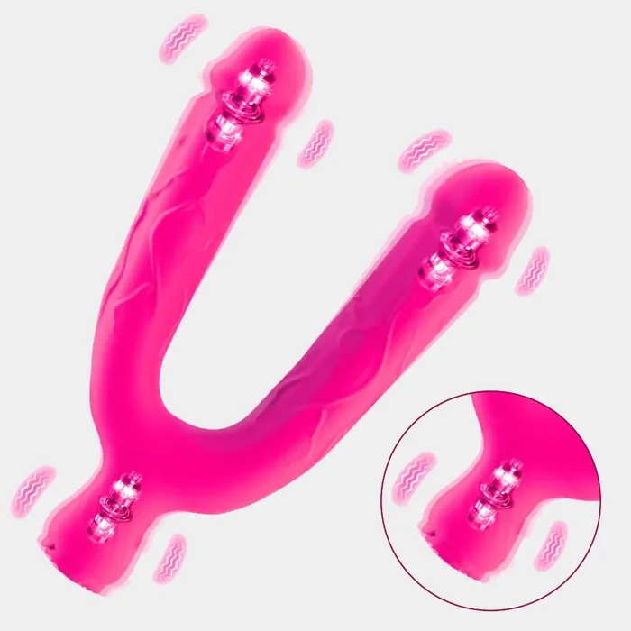 Lifelike Design Vibrating Realistic Double Dildo 7 Inches