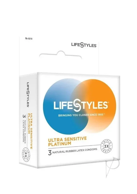 Lifestyles Ultra Sensitive Platinum 3pk Latex Condoms