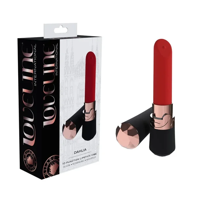 LOVELINE Dahlia – – /Red 12.5 cm USB Rechargeable Lipstick Vibrator