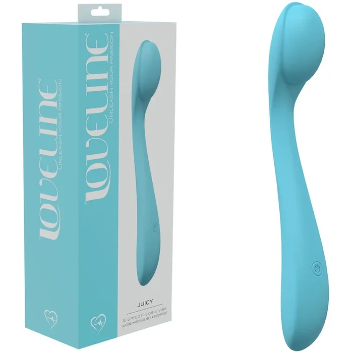 LOVELINE Juicy Flexible Bendable Silicone Vibrator – Blue
