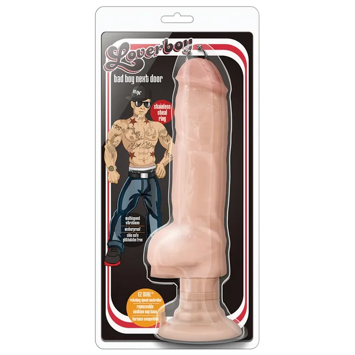 Loverboy Bad Boy Next Door Realistic Beige 11-Inch Long Vibrating Dildo With Suction Cup Base
