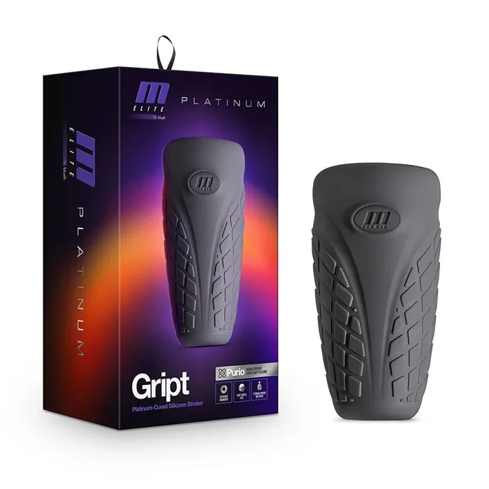 M Elite Platinum Gript Silicone Stroker Black