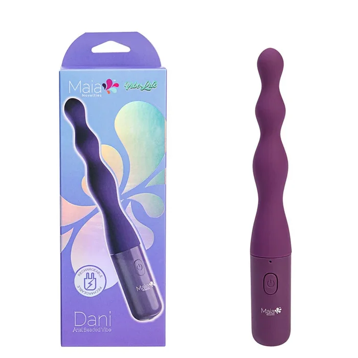 Maia DANI Vibrating Beaded Anal Wand – Purple