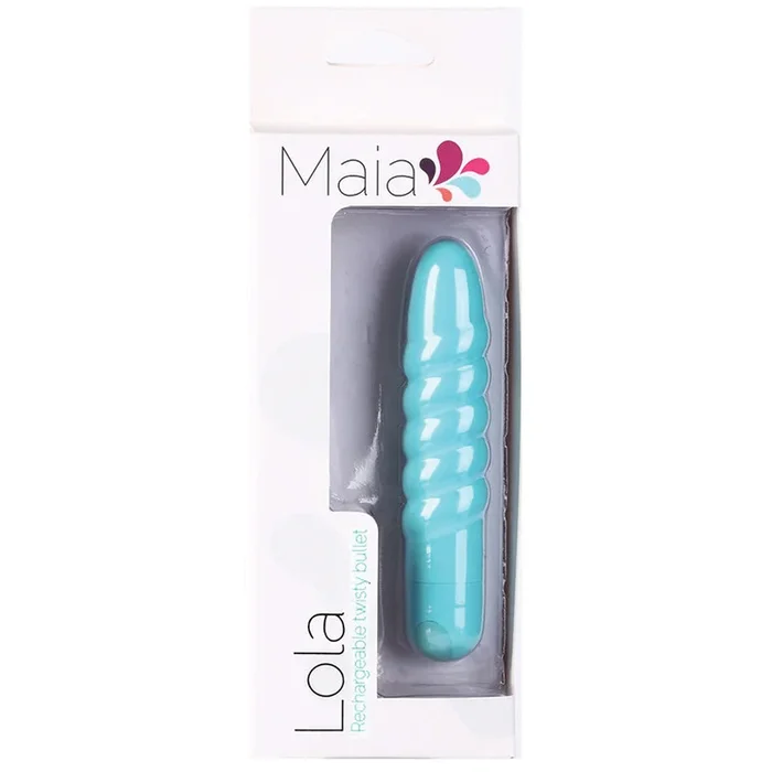Maia LOLA Rechargeable Silicone 10-Function Vibrating Twisty Bullet – Teal Blue