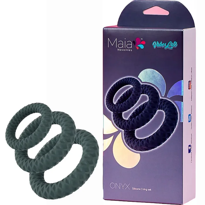 Maia ONYX 3pc Cock Rings Set – Black