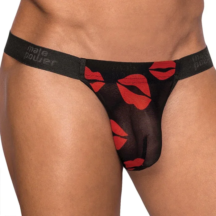 Male Power Kiss Me Micro G-String – Black L/XL