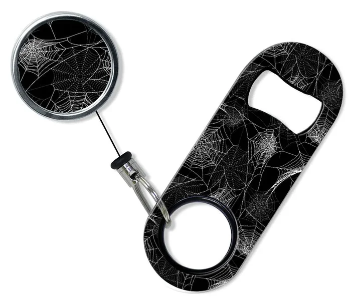 Mini Bottle Opener with Retractable Reel – Spider Web