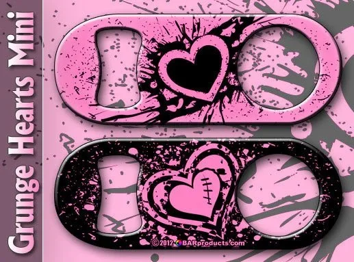 Mini Speed Bottle Opener / Bar Key – Grunge Hearts