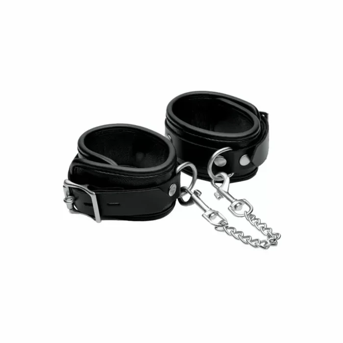 Mistress Premium Leather Ankle Cuffs – Black