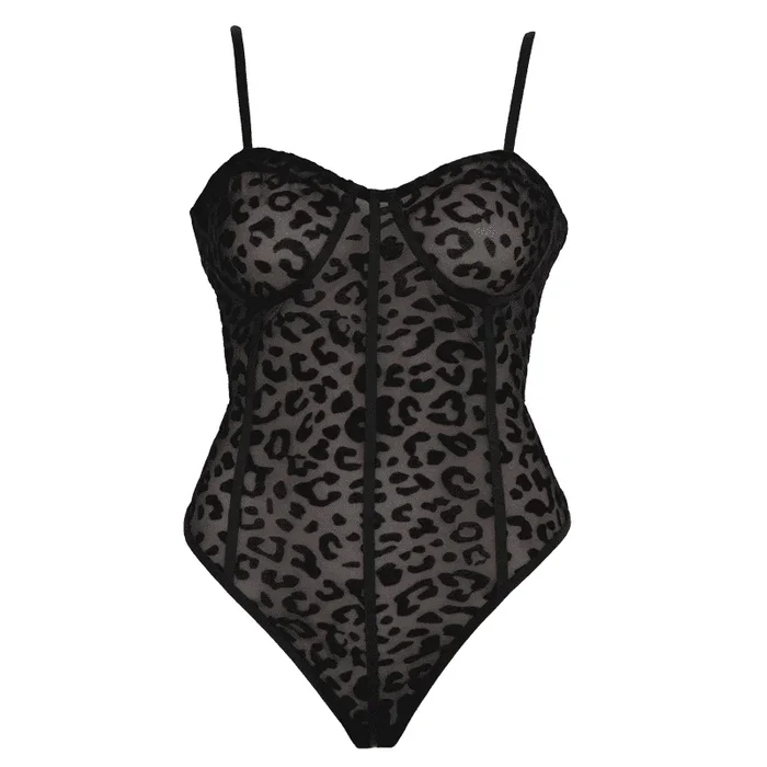 Muse Lingerie Leopard Teddy PL004BLKL – Size L