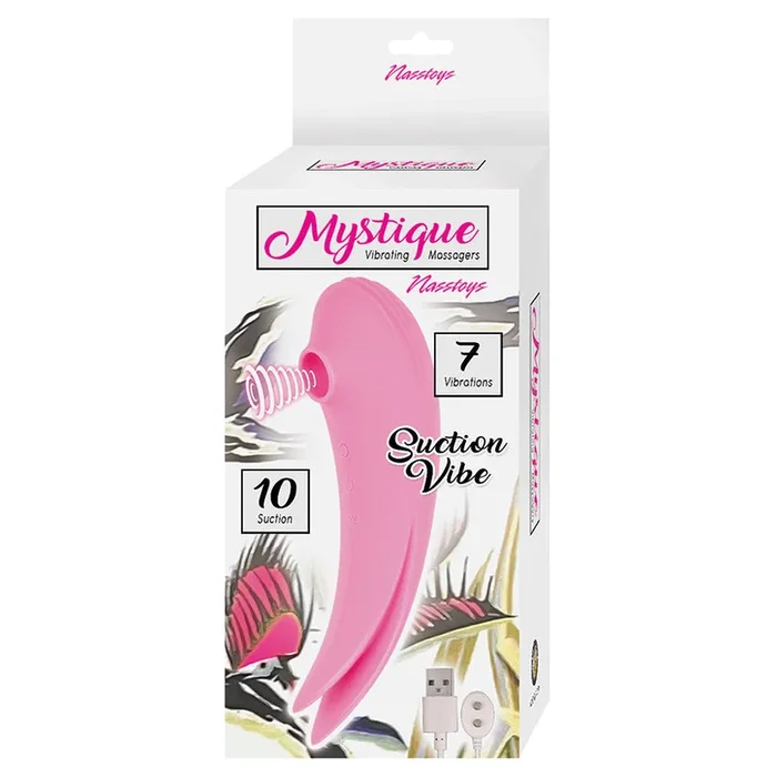Mystique Suction Vibe Rechargeable Dual Ended Silicone Vibrator – Pink