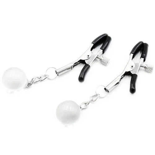 Nipple clamps with chain clear decorative balls