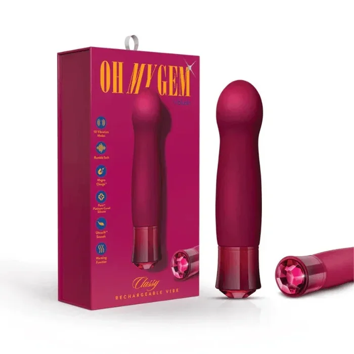 Oh My Gem Classy Rechargeable Warming Silicone G-Spot Vibrator