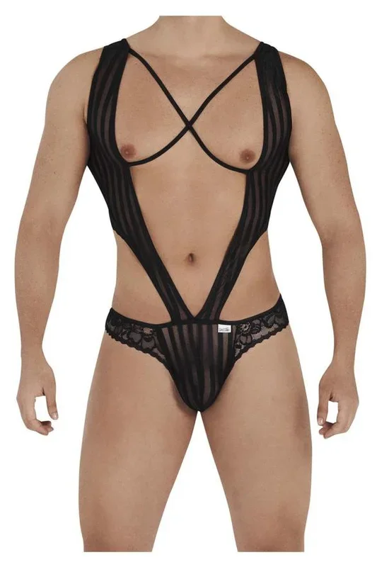 Open back striped bodysuit – CandyMan Fashion