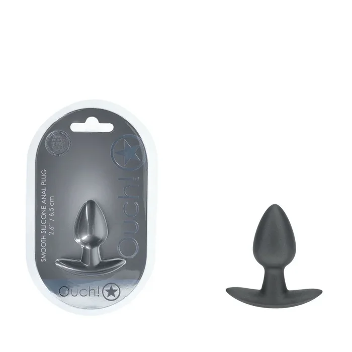 OUCH! Anal Plug – Small – Gun Metal – Gun Metal Grey 6.5 cm Small Butt Plug