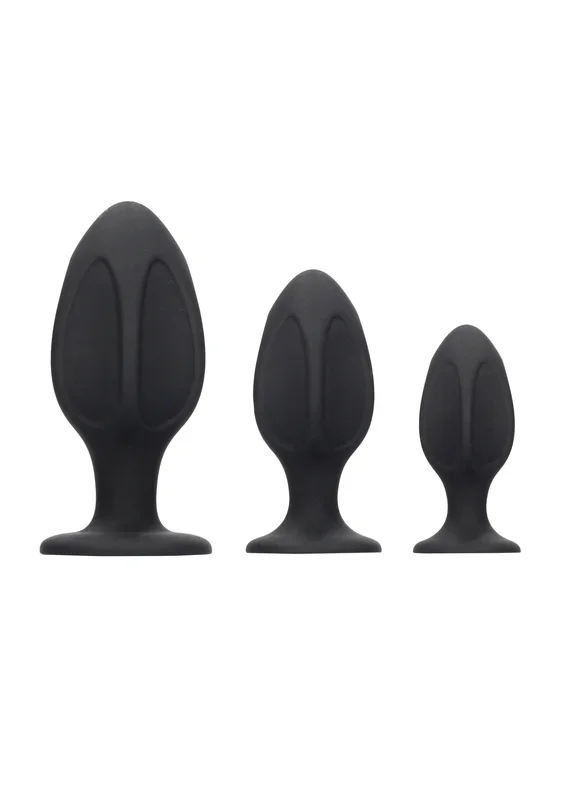 Ouch by Shots Toys – Diamond Shape Butt Plug Set – Black