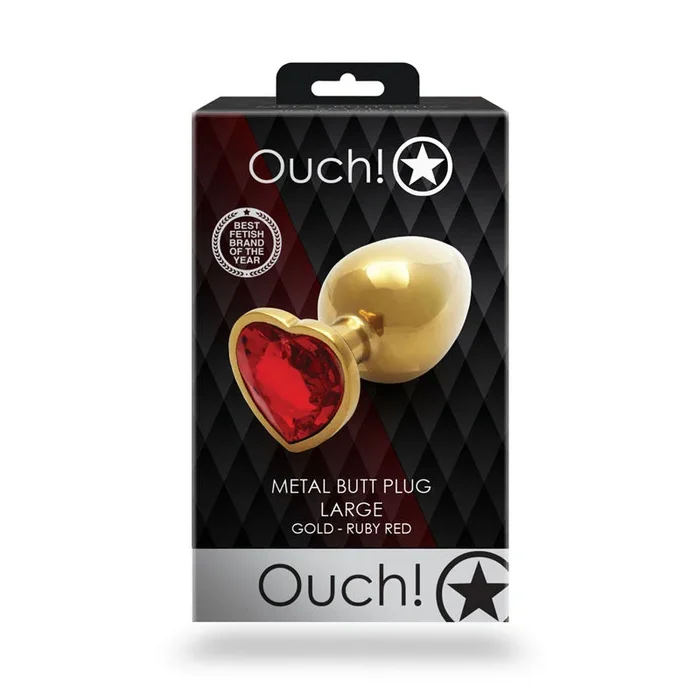 OUCH! Heart Gem Gold Butt Plug – Large