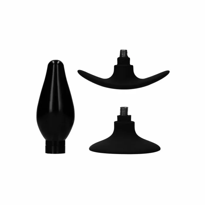 Ouch Interchangeable Butt Plug Set – Rounded Medium – Black