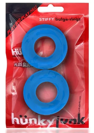 Ox Balls Hunkyjunk Stiffy Bulge Silicone Cock Rings (2 pack) – Teal Ice