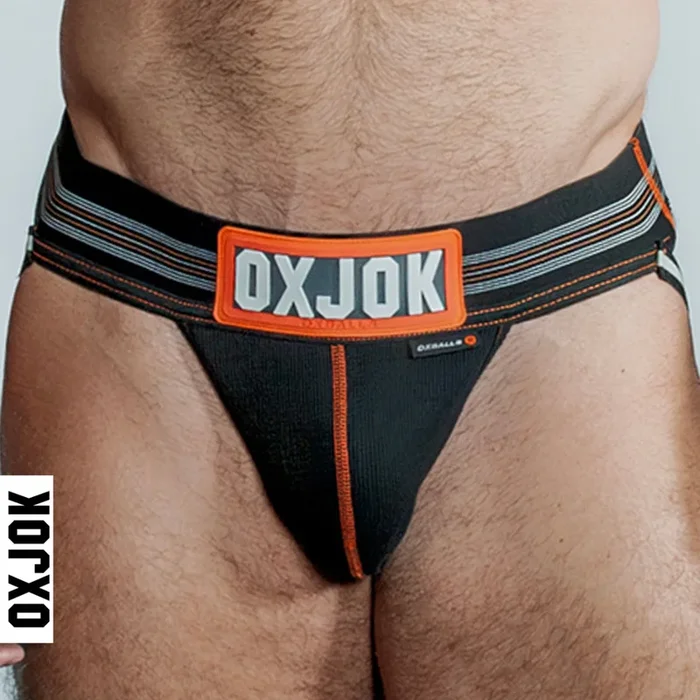 Oxballs Slingjock Upthrust Slider-Strap Jock BLACK IRON LARGE