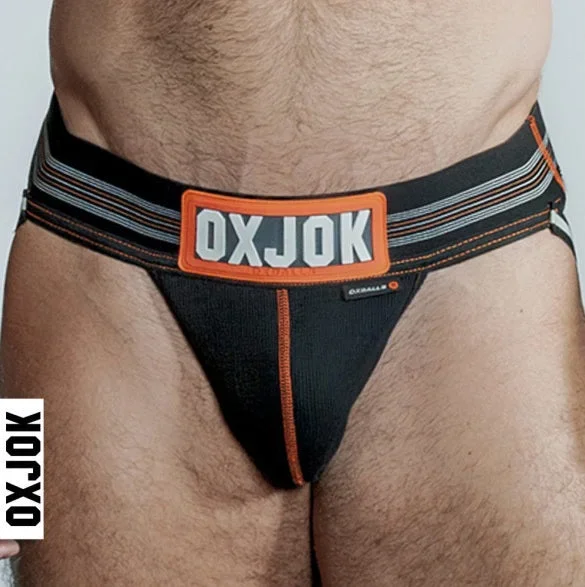 OxBalls Slingjock Upthrust Slider-Strap Jock Black Iron Size S/M/L/XL