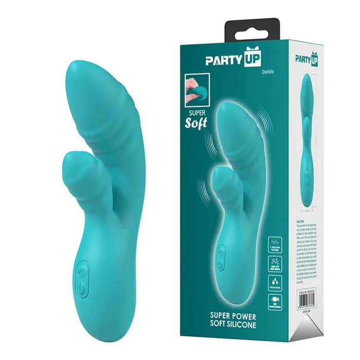 Party Up DALIDA – Teal – Teal 16.2 cm USB Rechargeable Rabbit Vibrator
