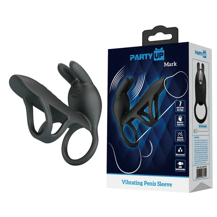 Party Up MARK Vibrating Penis Sleeve – USB Rechargeable Vibrating Cock Sleeve