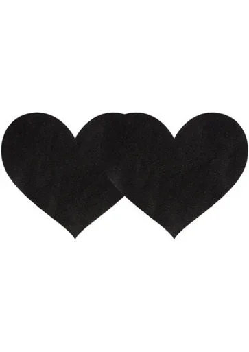 Pasties Black Satin Heart